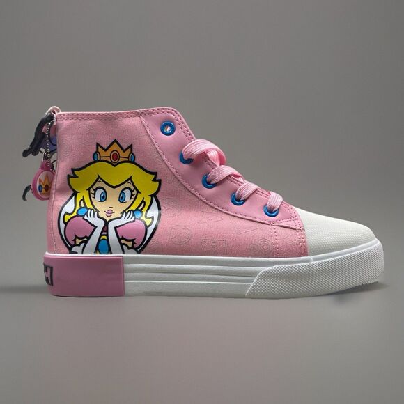 Princess Peach Super Mario Shoes Kids Size 5 Hi Top Pink White GroundUp Nintendo - Picture 1 of 7